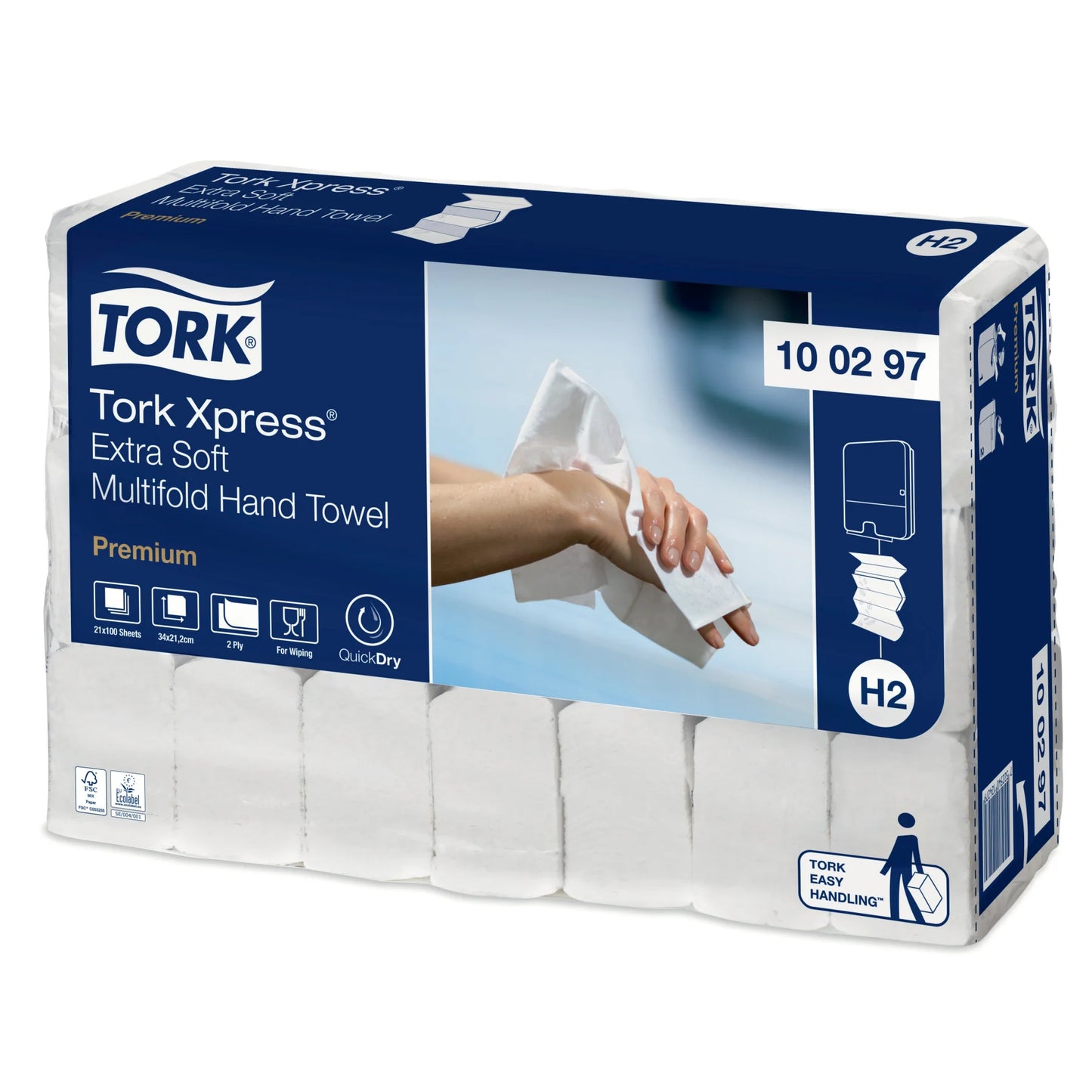 32x Tork Xpress® Multifold Papierhandtücher – 2-lagig, Weiß, 21 x 23,5 cm (1x Palette)