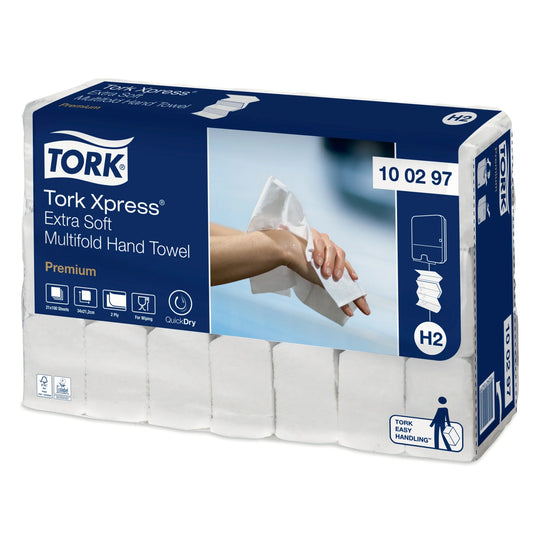 32x Tork Xpress® Multifold Papierhandtücher – 2-lagig, Weiß, 21 x 23,5 cm (1x Palette)