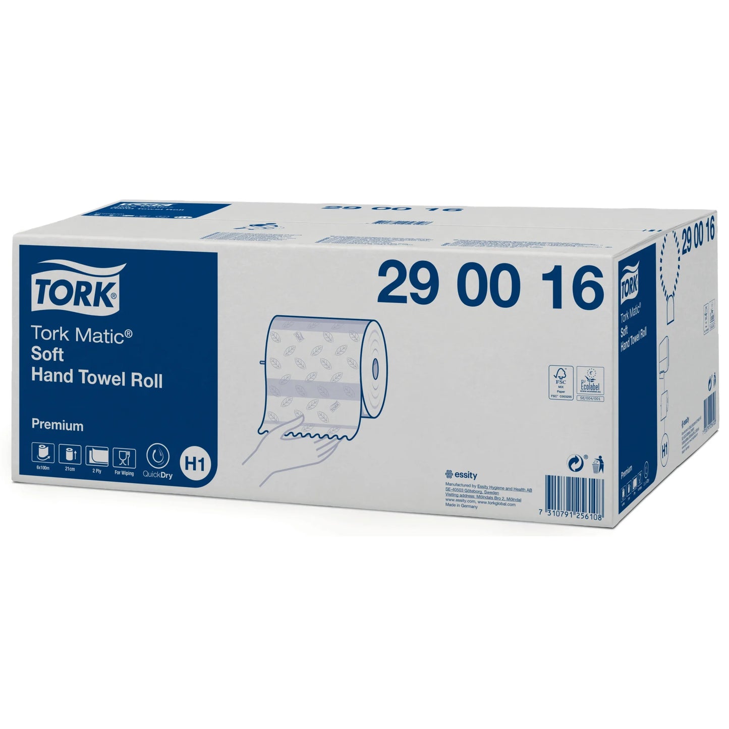 Tork Matic® Premium Soft Rollenhandtuch H1 – 2-lagig, Weiß, 6 Rollen