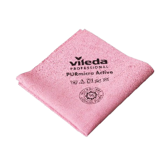 Vileda PURmicro Active Mikrofasertuch – Rot, 38 × 35 cm, PU-beschichtet